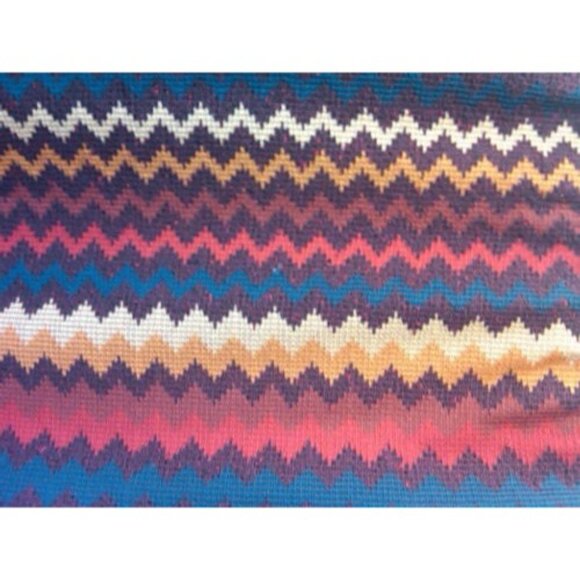 Missoni Vintage Wool & Silk Scarf With Fringe Zigzag Pattern Made In Italy - Picture 3 of 5